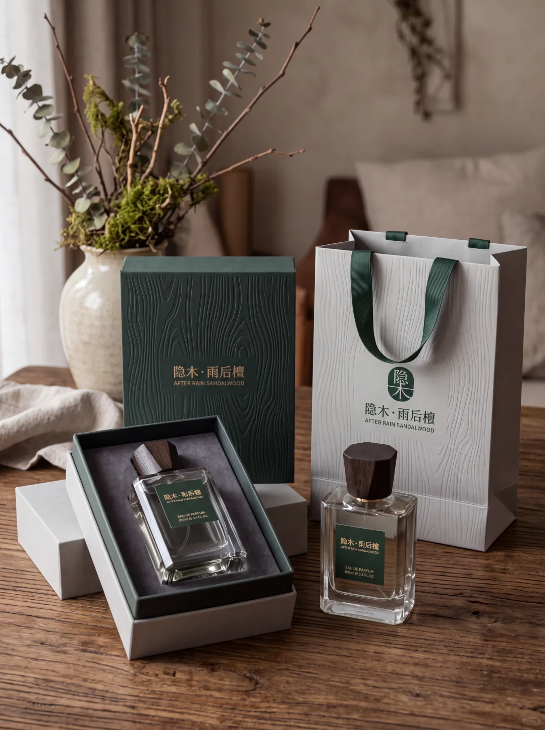 New Chinese-style magnetic flip-top perfume gift set box