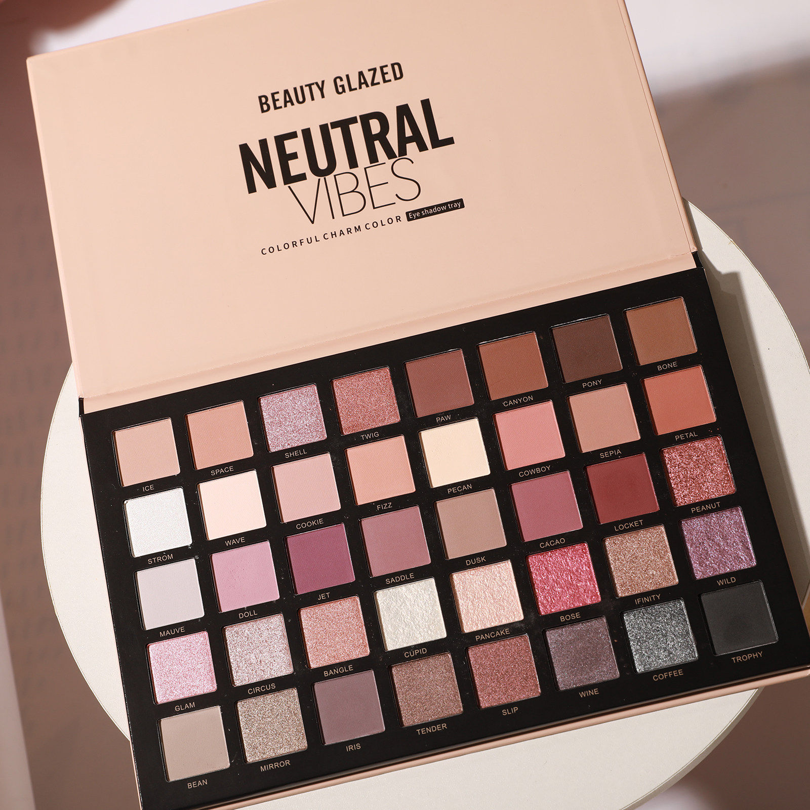 Multi-Function Eyeshadow Palette Paper Box Eyeshadow Blush Highlighter Contour All-in-One Makeup Palette Packaging Box Gray Board Laminated Folding Paper Box Multi-Compartment Customized Multi-Use Makeup Box