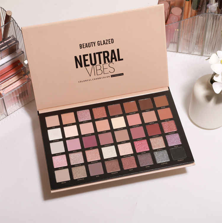 Multi-Function Eyeshadow Palette Paper Box Eyeshadow Blush Highlighter Contour All-in-One Makeup Palette Packaging Box Gray Board Laminated Folding Paper Box Multi-Compartment Customized Multi-Use Makeup Box