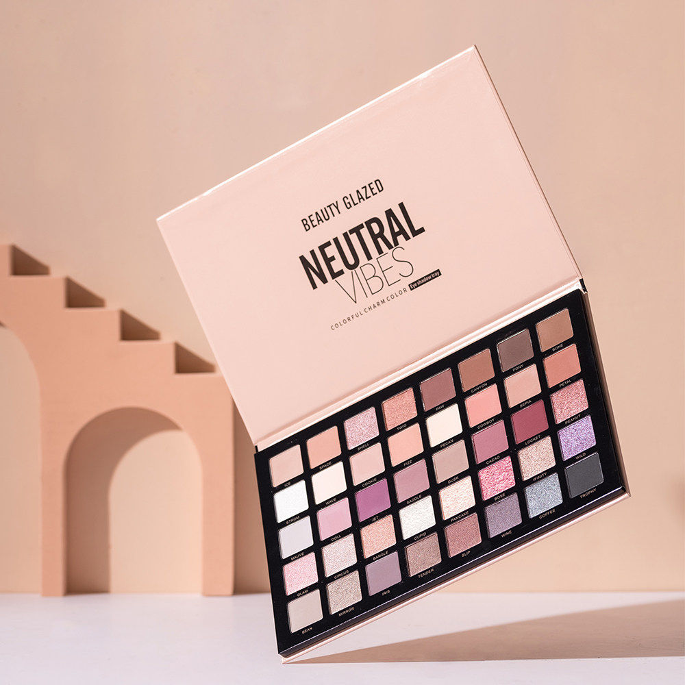 Multi-Function Eyeshadow Palette Paper Box Eyeshadow Blush Highlighter Contour All-in-One Makeup Palette Packaging Box Gray Board Laminated Folding Paper Box Multi-Compartment Customized Multi-Use Makeup Box