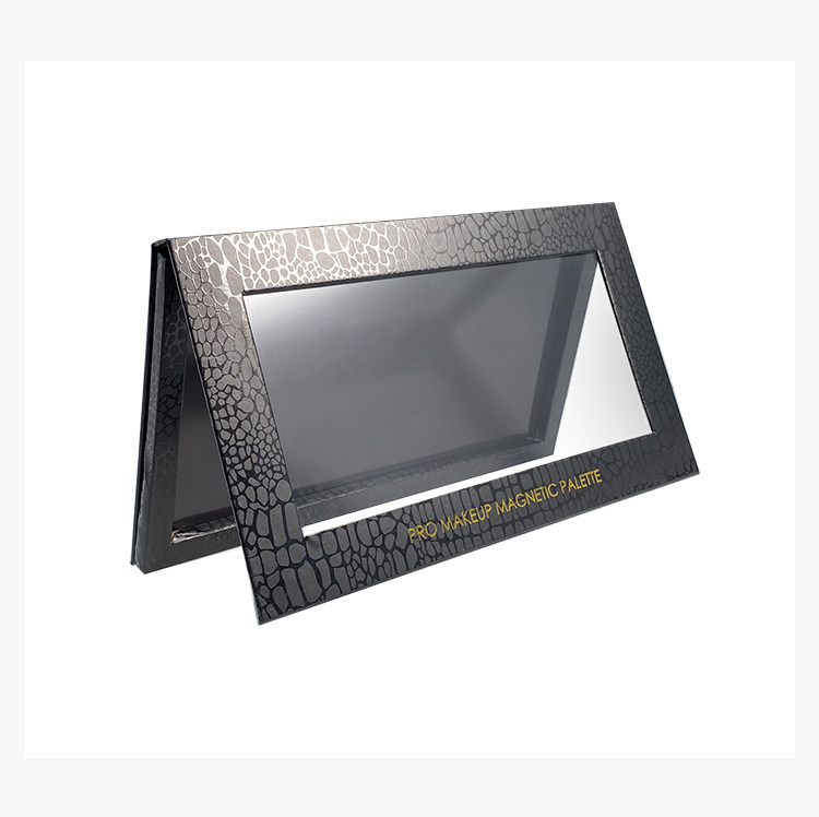 Crocodile-Embossed DIY Makeup Palette Packaging Box, Magnetic Refill Palette Paper Box, Gray Board Laminated + PU Crocodile Embossing, Freely Combinable Refill Pans, Personalized Makeup Palette Box