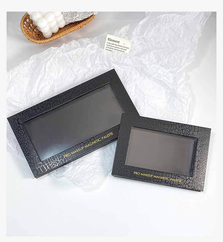 Crocodile-Embossed DIY Makeup Palette Packaging Box, Magnetic Refill Palette Paper Box, Gray Board Laminated + PU Crocodile Embossing, Freely Combinable Refill Pans, Personalized Makeup Palette Box