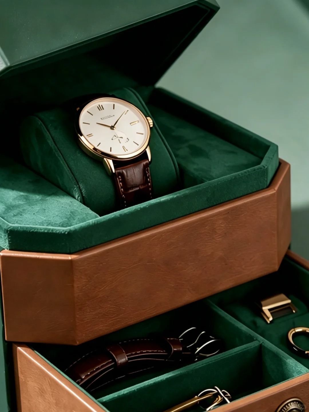 Estuche de regalo multifuncional de doble capa en forma de octágono para reloj