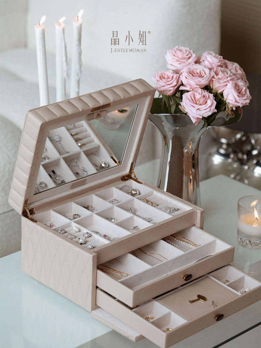 Multi-Layer Jewelry Storage Box Necklace Earring Ring Layered Storage Display Box Dresser Jewelry Organizer Box Premium Material Custom Logo